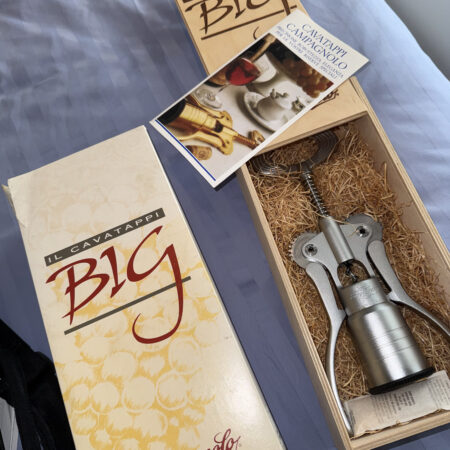 Campagnolo Big Corkscrew Satin Silver w/Box IL CAVATAPPI Wine Opener 12" NEW